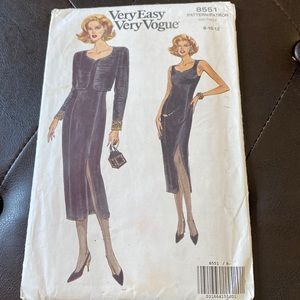Vogue 8551 Vintage pattern Misses Bolero Jacket dress 8 10 12